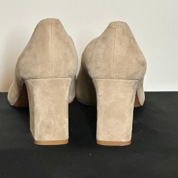 Marc Fisher Zala Block Heel Pointy Toe Pump Natural Suede Sz 8.5 - Picture 4 of 8